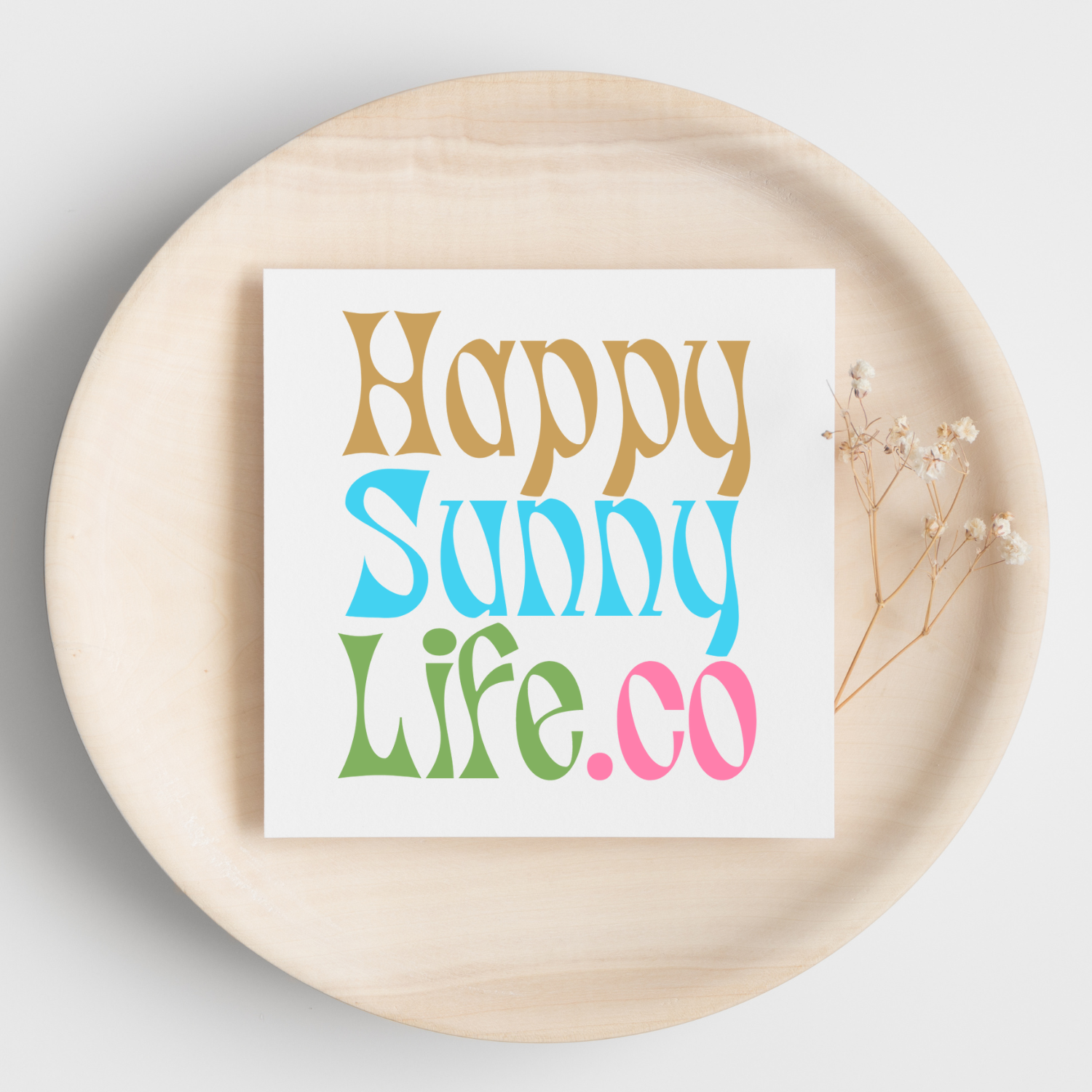 HappySunnyLife logo on plate